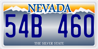 NV license plate 54B460