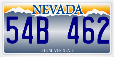 NV license plate 54B462