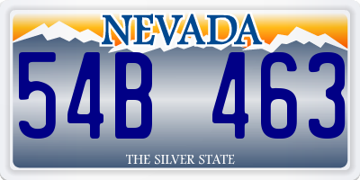 NV license plate 54B463