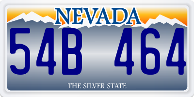 NV license plate 54B464