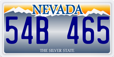 NV license plate 54B465