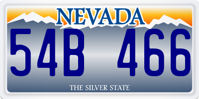 NV license plate 54B466