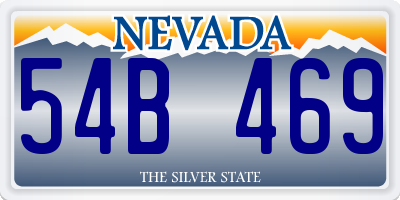 NV license plate 54B469