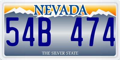 NV license plate 54B474