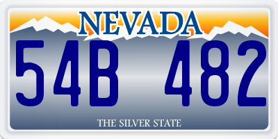 NV license plate 54B482