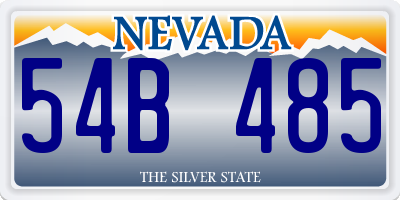 NV license plate 54B485