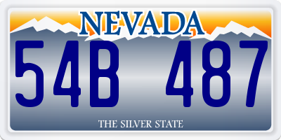 NV license plate 54B487