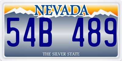NV license plate 54B489