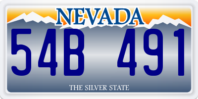 NV license plate 54B491