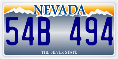 NV license plate 54B494