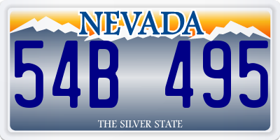 NV license plate 54B495