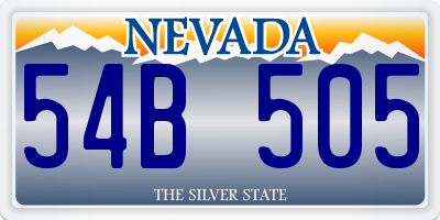 NV license plate 54B505