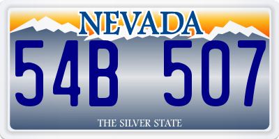 NV license plate 54B507