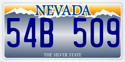 NV license plate 54B509