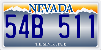 NV license plate 54B511