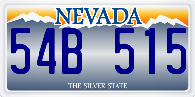 NV license plate 54B515