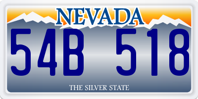 NV license plate 54B518