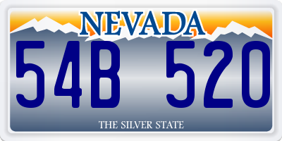 NV license plate 54B520