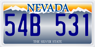 NV license plate 54B531