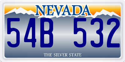 NV license plate 54B532