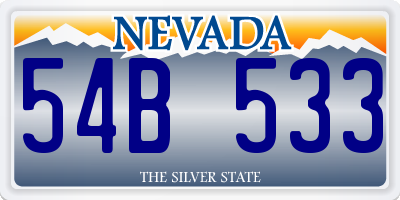NV license plate 54B533