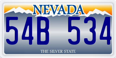 NV license plate 54B534