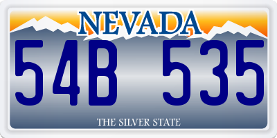 NV license plate 54B535