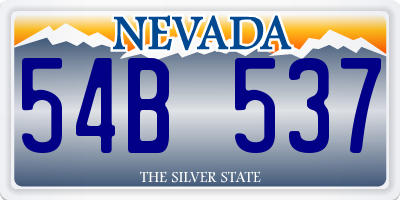 NV license plate 54B537