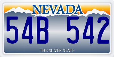 NV license plate 54B542