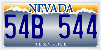 NV license plate 54B544