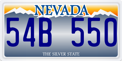 NV license plate 54B550