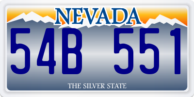 NV license plate 54B551