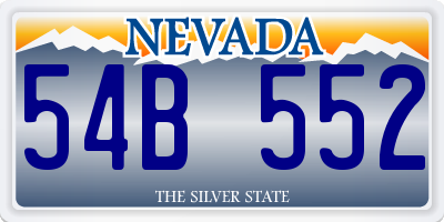 NV license plate 54B552