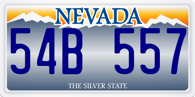 NV license plate 54B557