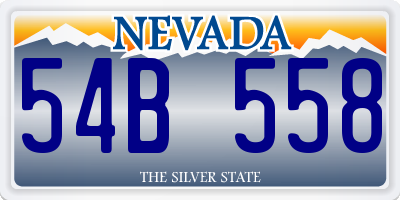 NV license plate 54B558