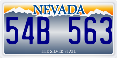 NV license plate 54B563