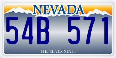 NV license plate 54B571