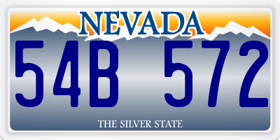 NV license plate 54B572