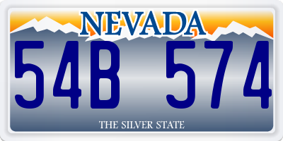 NV license plate 54B574
