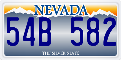 NV license plate 54B582