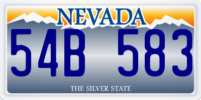 NV license plate 54B583