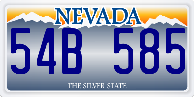 NV license plate 54B585