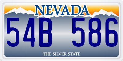 NV license plate 54B586