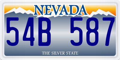 NV license plate 54B587