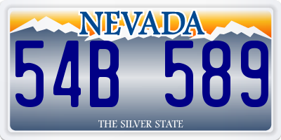 NV license plate 54B589