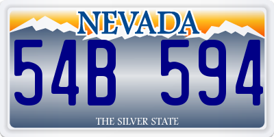 NV license plate 54B594