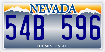 NV license plate 54B596