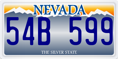 NV license plate 54B599