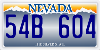 NV license plate 54B604