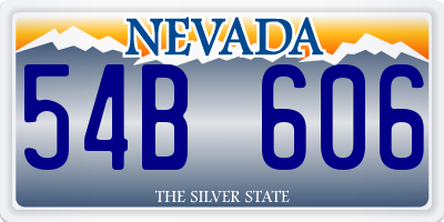 NV license plate 54B606